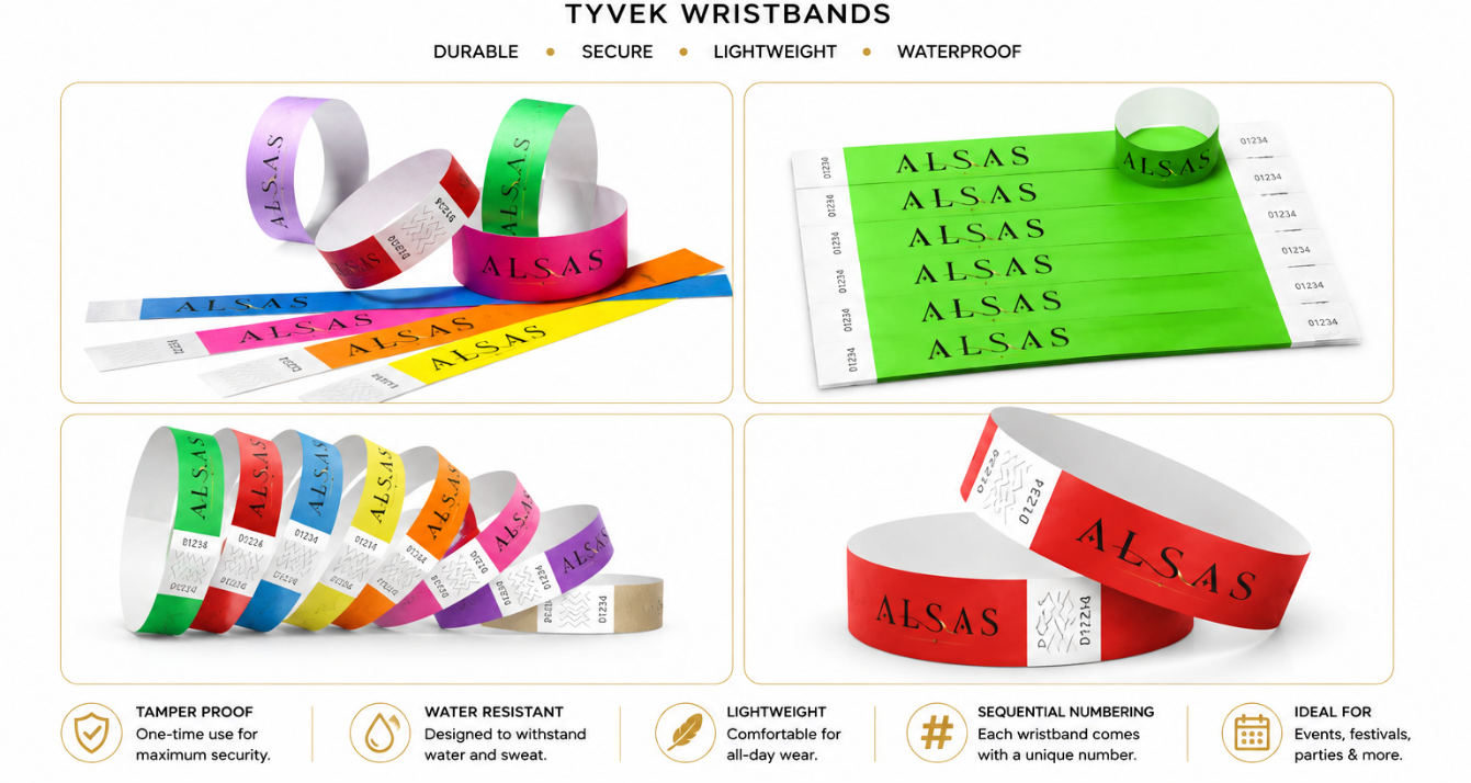 Tyvek wristbands from ALSAS catalogue
