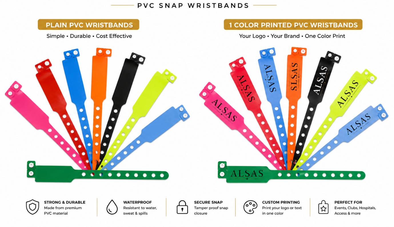 PVC wristbands from ALSAS catalogue