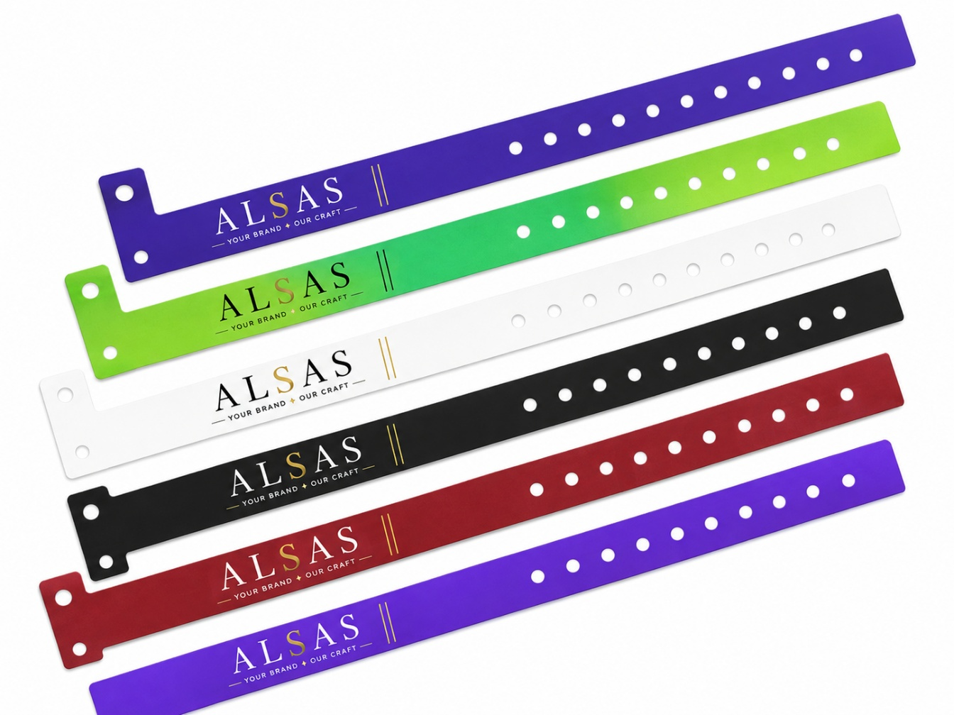 Vinyl wristbands from ALSAS catalogue