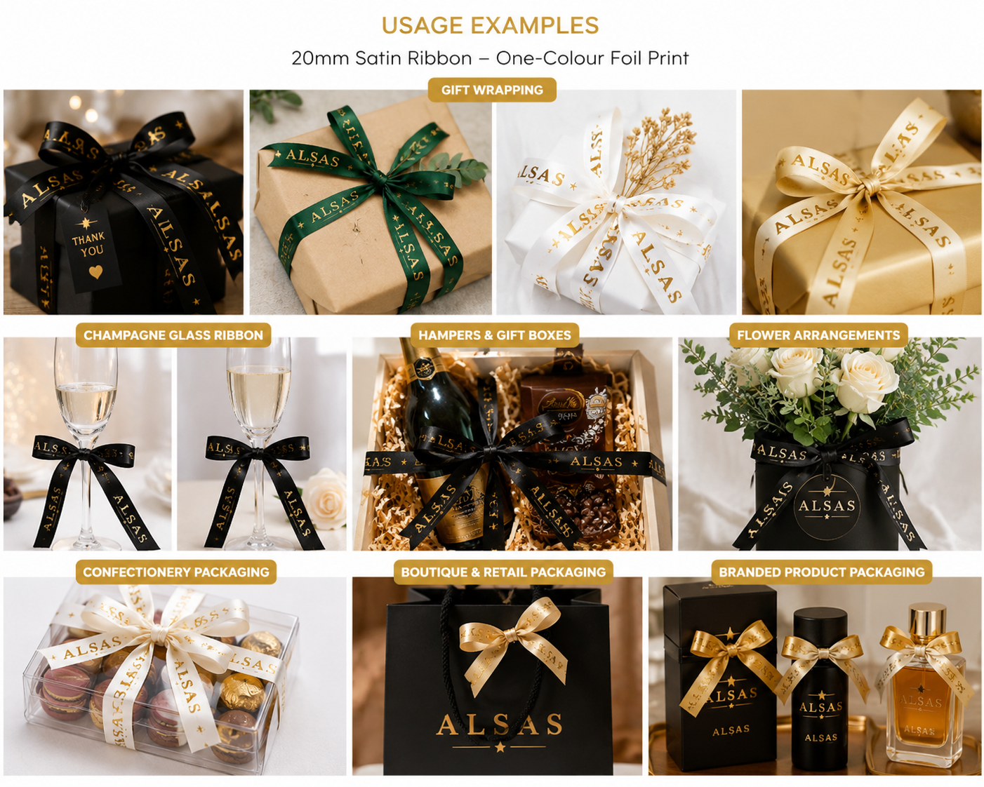 Custom printed ribbon from ALSAS catalogue