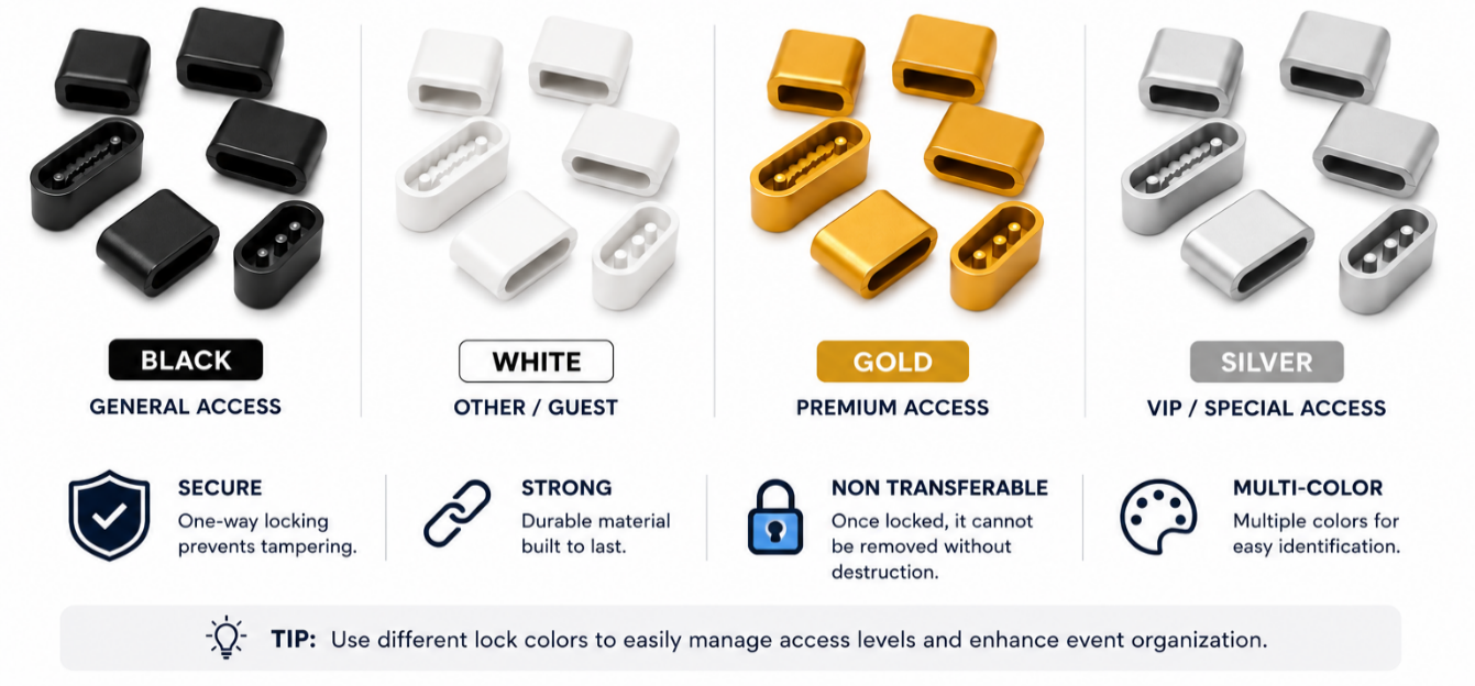 Wristband barrel locks from ALSAS catalogue