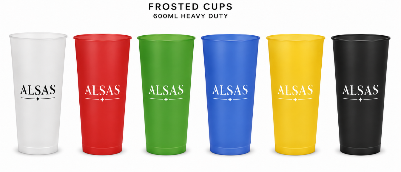 Frosted event cups from ALSAS catalogue