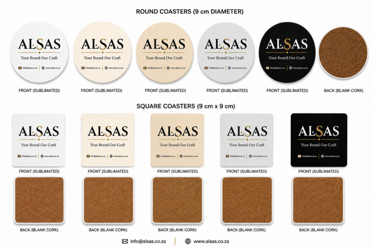 Business cards and pens from ALSAS catalogue